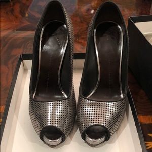 Giuseppe Zanotti silver heels in size 7.5